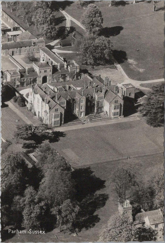 Sussex Postcard - Aerial View of Parham House and Gardens   RR23413