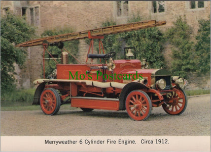 Road Transport Postcard -Merryweather 6 Cyclinder Fire Engine c1912- Ref.RR14467