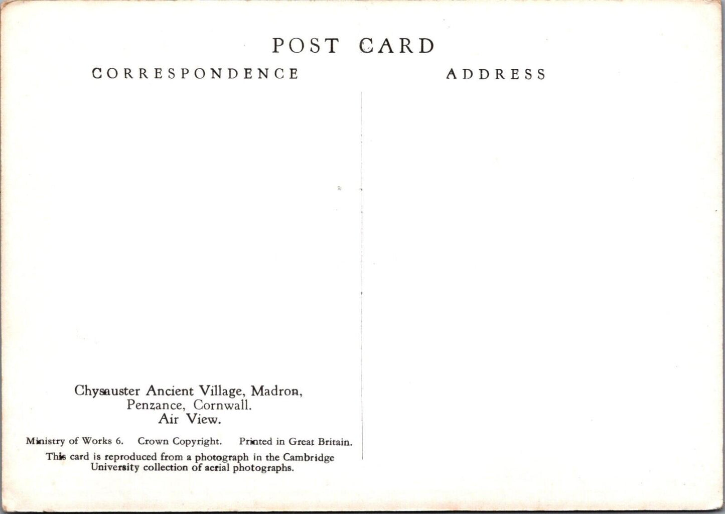 Cornwall Postcard: Chysauster Ancient Village Madron Penzance Aerial View RR22427