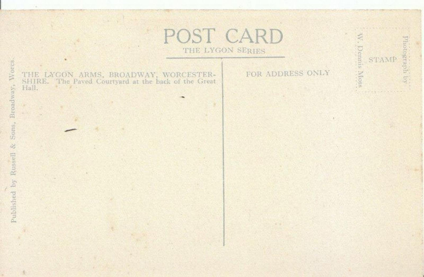 Lygon Arms Broadway Worcestershire Postcard The Lygon Series Vintage 2553A