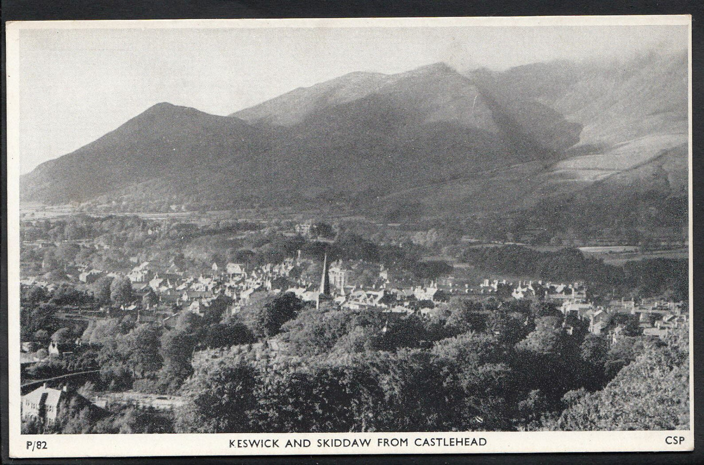 Cumbria Postcard - Keswick and Skiddaw From Castlehead  A7577