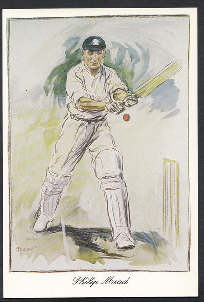 Cricket Postcard: Philip Mead Hampshire England Player Henry Coller 1990's A8167