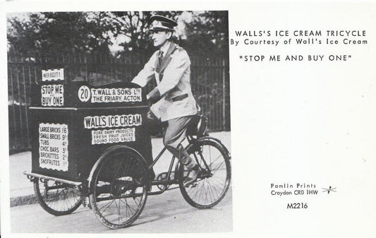Food Postcard - Walls's Ice Cream Tricycle  "Stop Me And Buy One"  U108