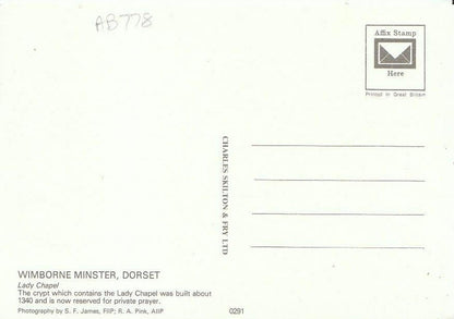 Dorset Postcard - Lady Chapel, Wimborne Minster  AB778