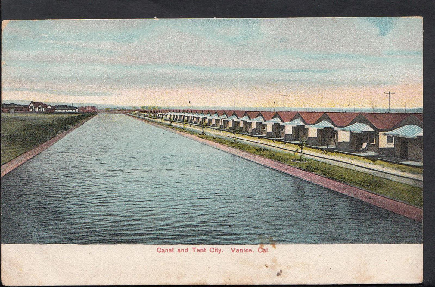 America Postcard - Venice, California, Canal and Tent City. Dated 1908 -  P999