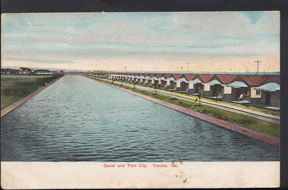 America Postcard - Venice, California, Canal and Tent City. Dated 1908 -  P999