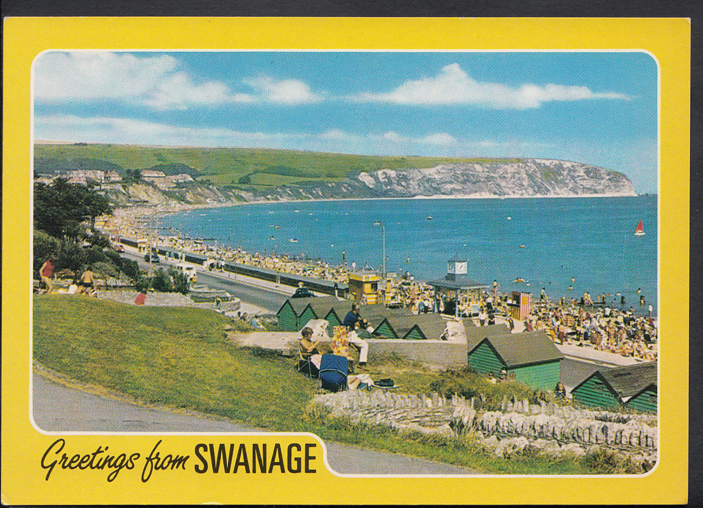 Dorset Postcard - Greetings From Swanage, The Esplanade & Bay  RR1563