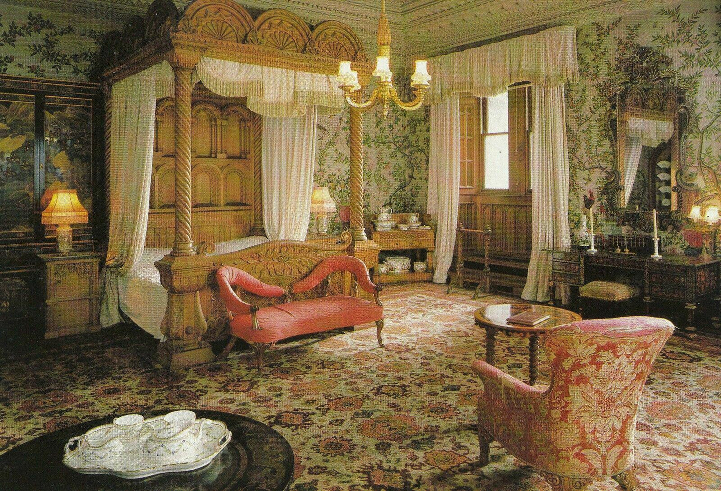 Wales Postcard - The State Bedroom, Penrhyn Castle, Bangor, Gwynedd AB742