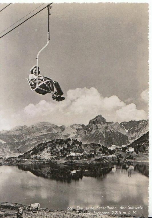 Switzerland Postcard - Die Erste Sesselbahn Der Schweiz Trubsee-Jochpass  6889A