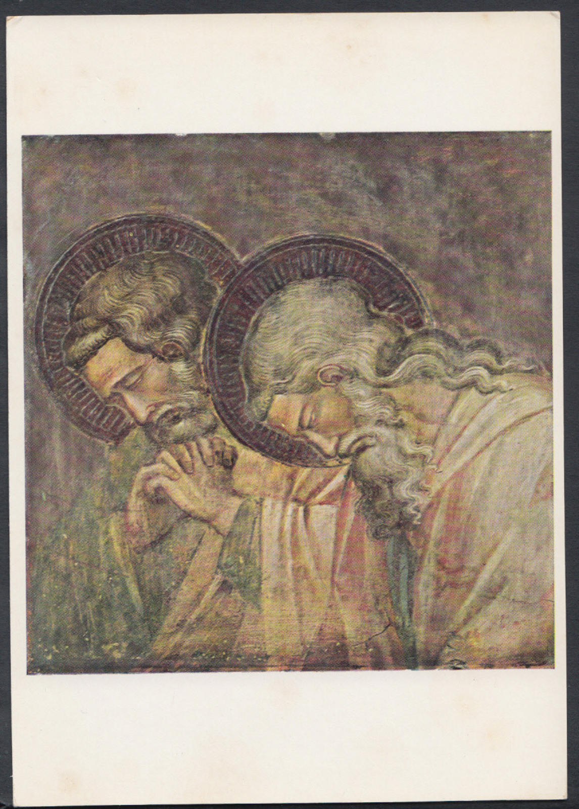 National Gallery Postcard- Aretino Spinello - Fresco: Two Haloed Mourners RR2732