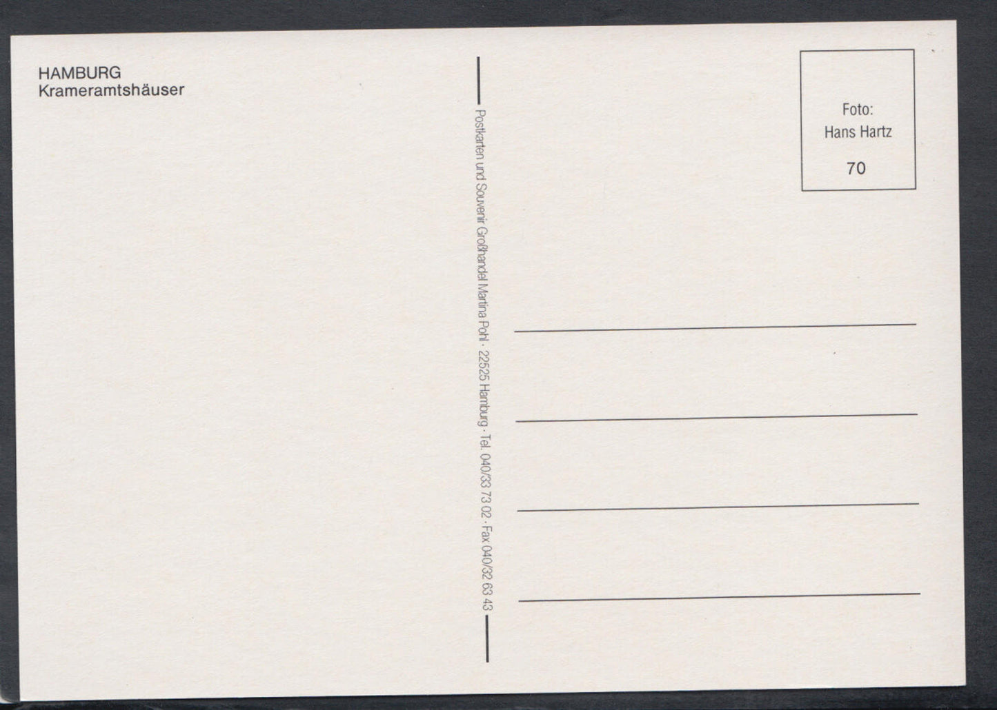 Germany Postcard - Hamburg - Krameramtshauser  RR5719