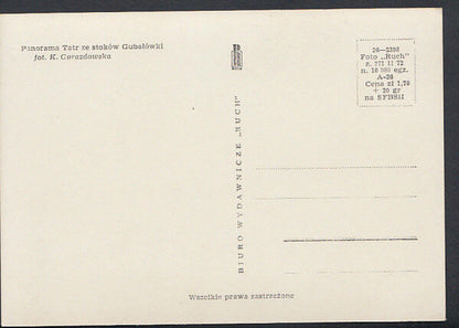 Poland Postcard - Panorama Tatr Ze Stokow Gubalowki   RR2376