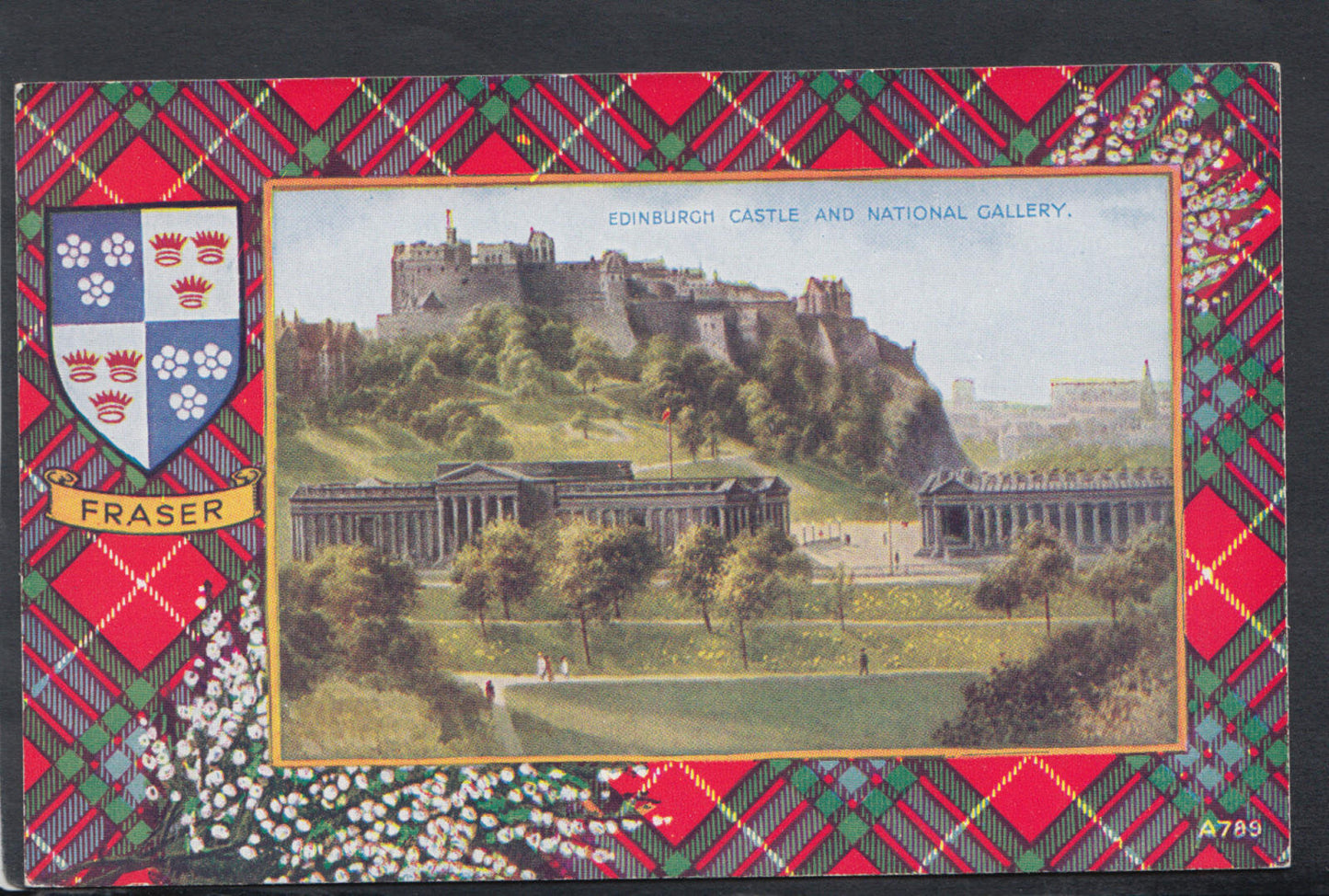 Scotland Postcard - Edinburgh Castle and National Gallery   RS14660