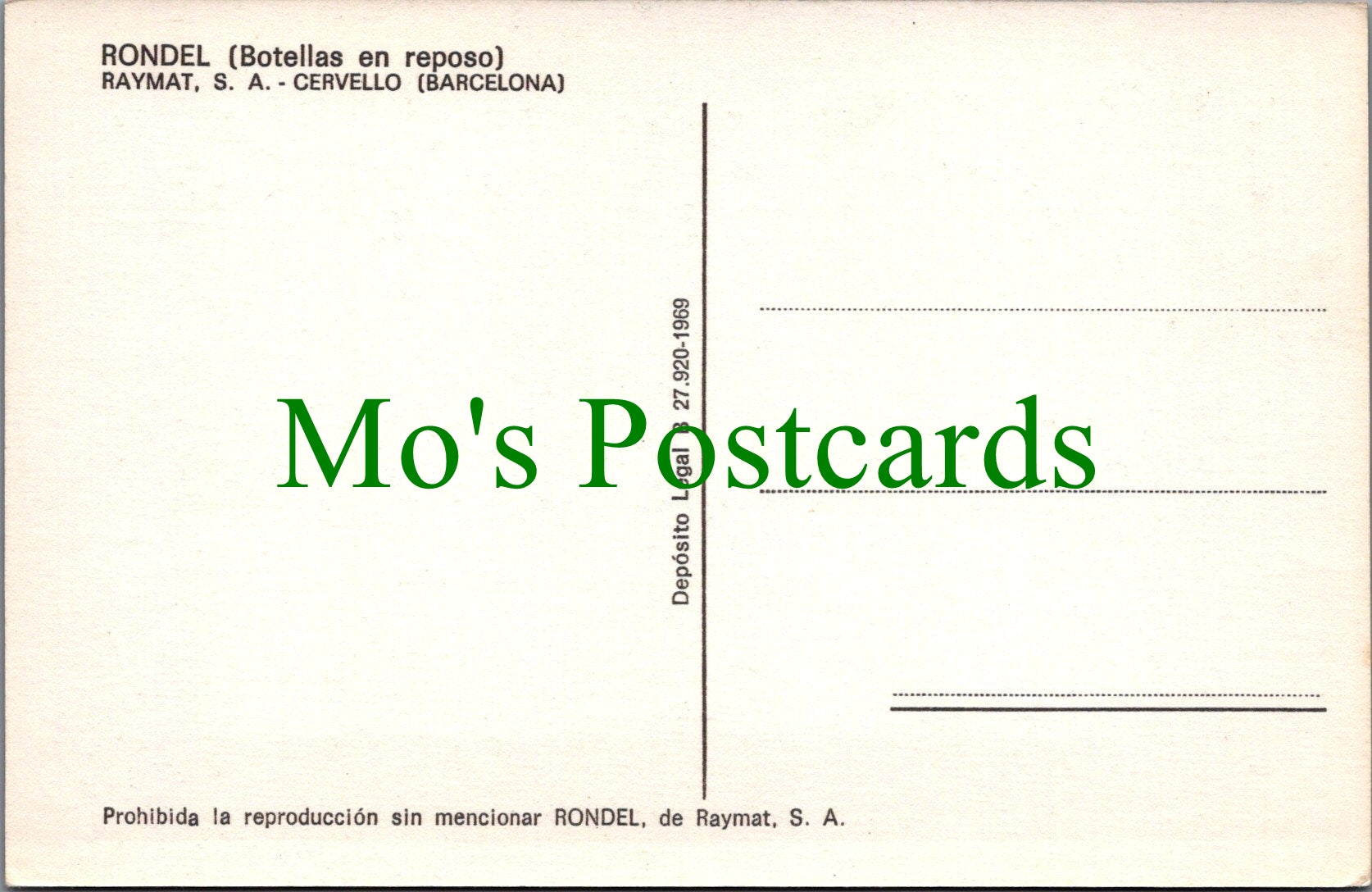 Spain Postcard - Rondel, Botellas En Reposo SW11840