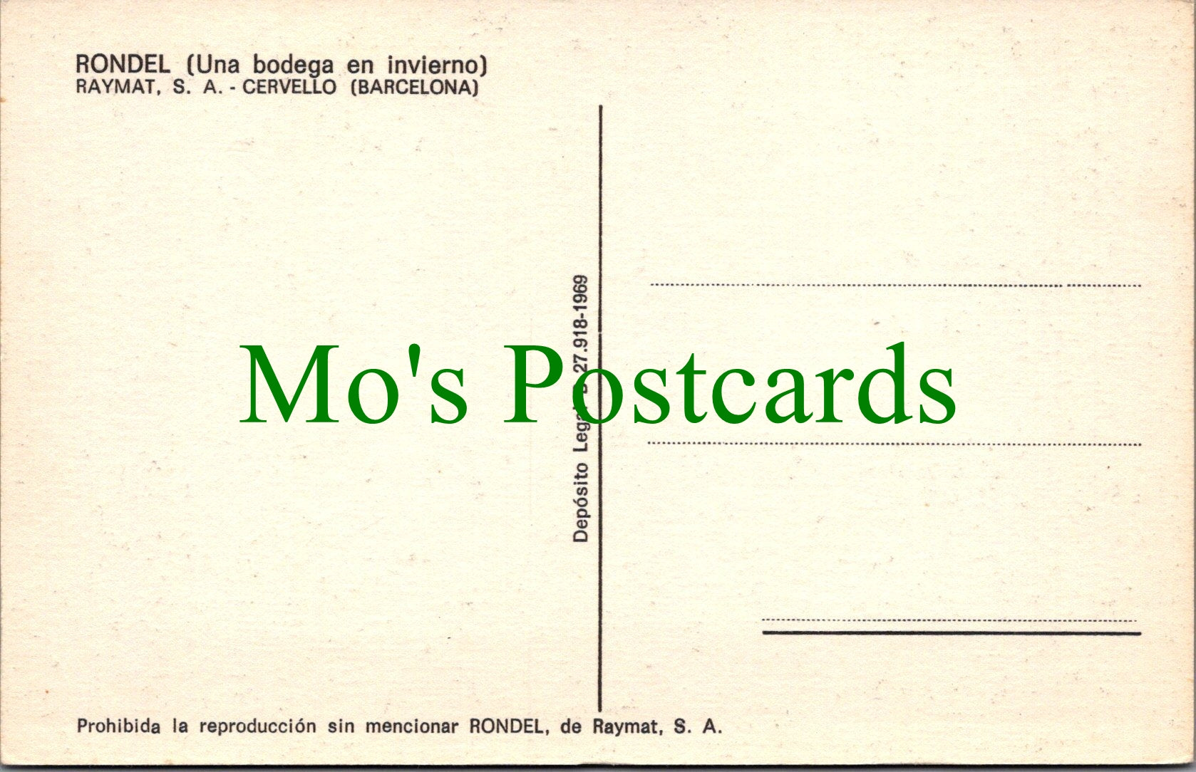 Spain Postcard - Rondel, Una Bodega En Invierno    SW11841