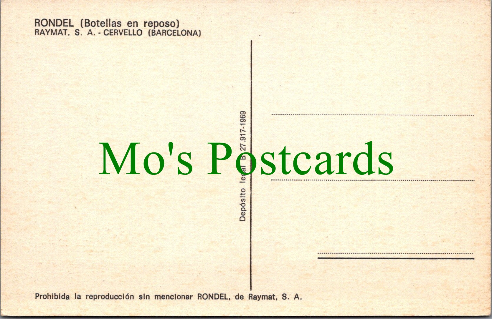 Spain Postcard - Rondel, Botellas En Reposo  SW11842