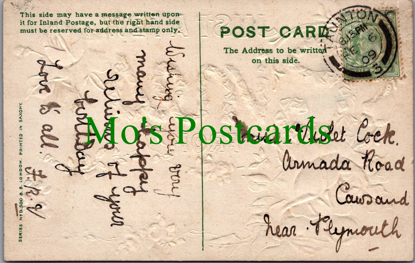Embossed Greetings Postcard - Just a Few Lines From...   SW11844