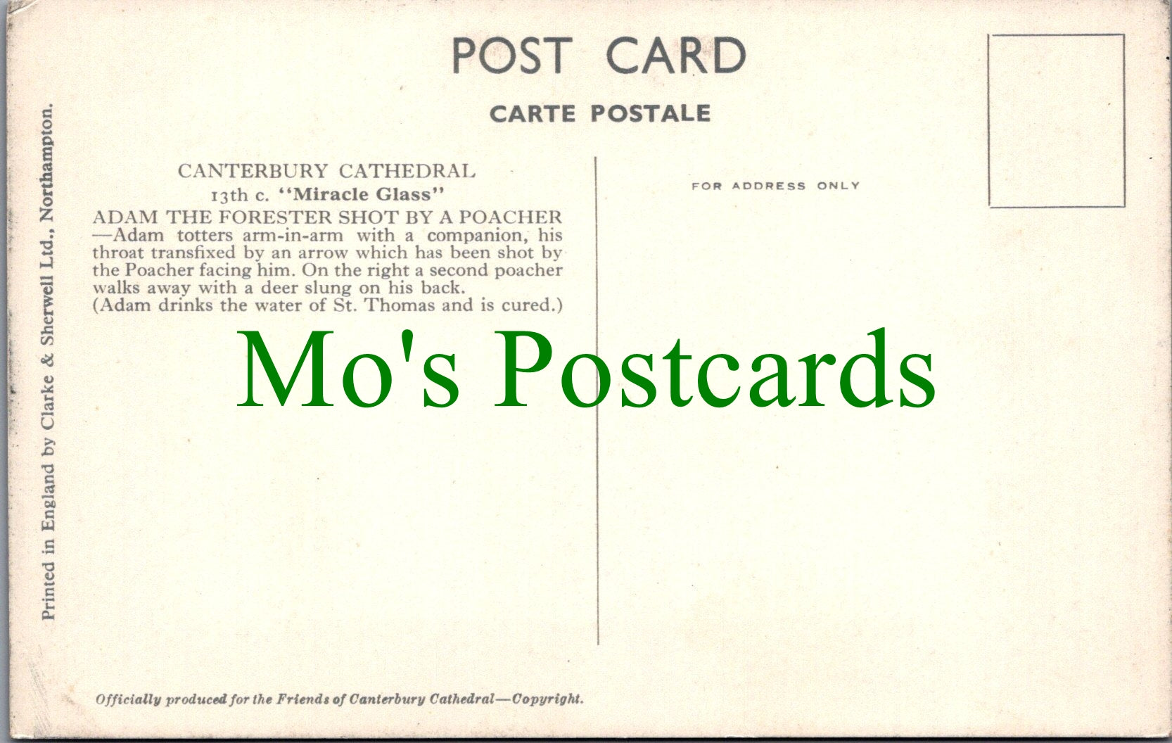 Kent Postcard - Canterbury Cathedral, 13th Century Miracle Glass  SW11846