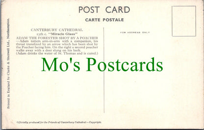 Kent Postcard - Canterbury Cathedral, 13th Century Miracle Glass  SW11846