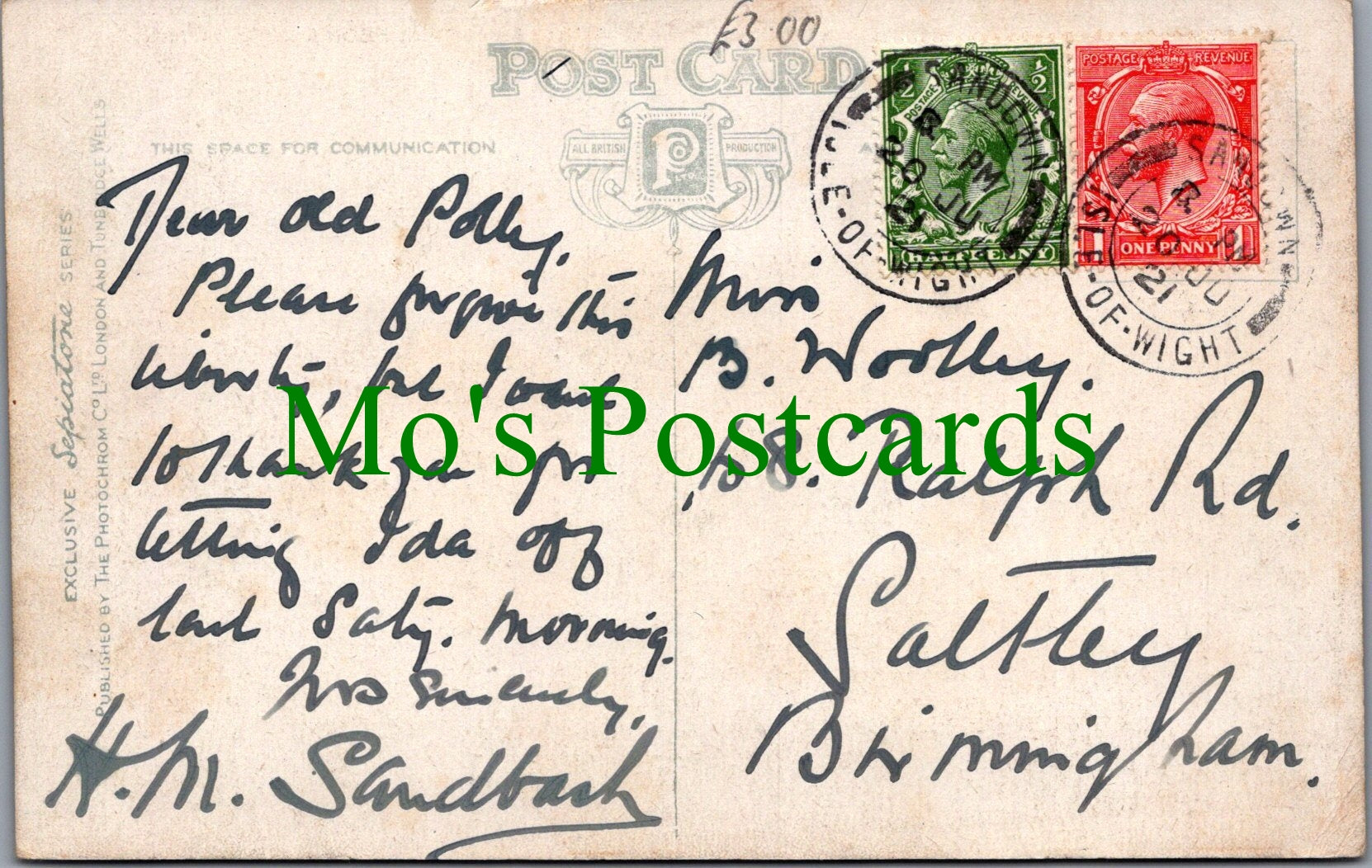 Isle of Wight Postcard - Sandown: Front Looking East  SW11906