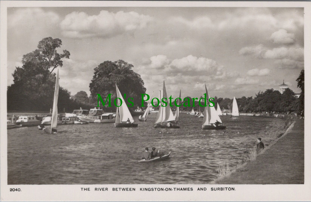 London Postcard - River Between Kingston-On-Thames and Surbiton RT2464