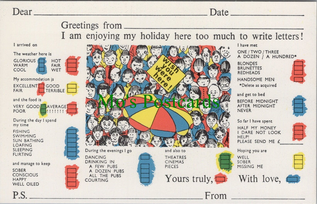 Holiday Message Postcard - Wish You Were Here Checklist  SW13410