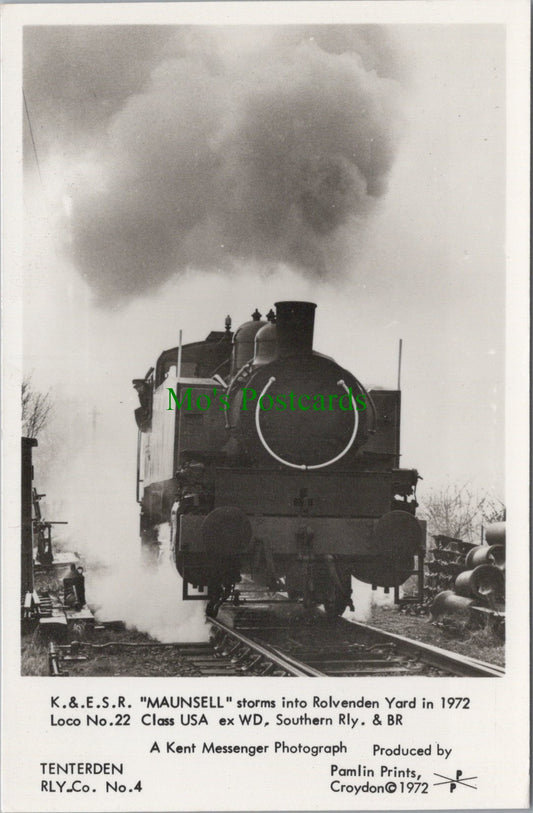 Railway Transport Postcard - K & E.S.R "Maunsell" Storms Into Rolvenden Yard SW13523