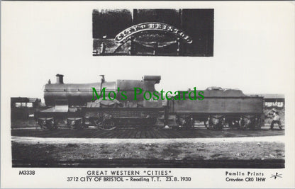 Railway Postcard - Great Western "Cities" 3712 City of Bristol Train  SW13442