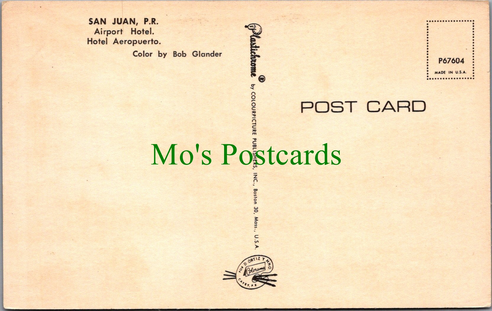 Puerto Rico Postcard - San Juan Airport Hotel SW12697