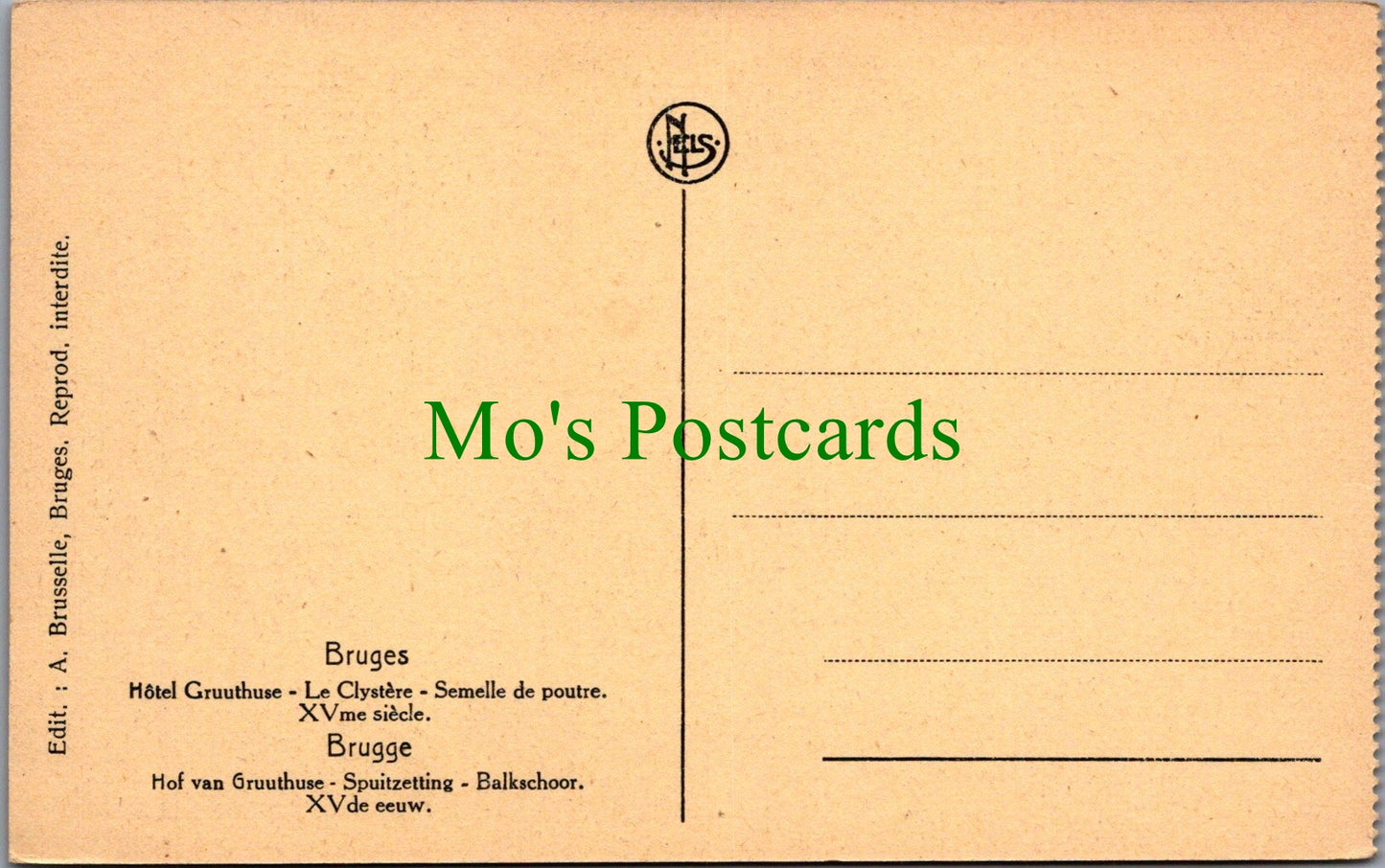 Belgium Postcard - Bruges, Hotel Gruuthuse, Le Clystere   SW12717