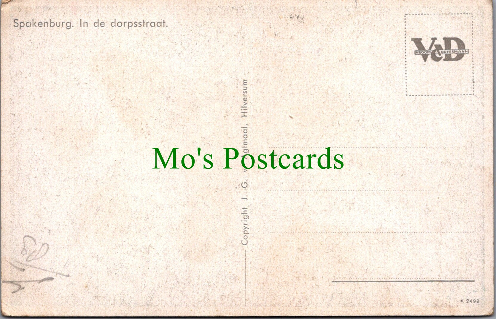 Netherlands Postcard - Spakenburg, In De Dorpsstraat SW12723