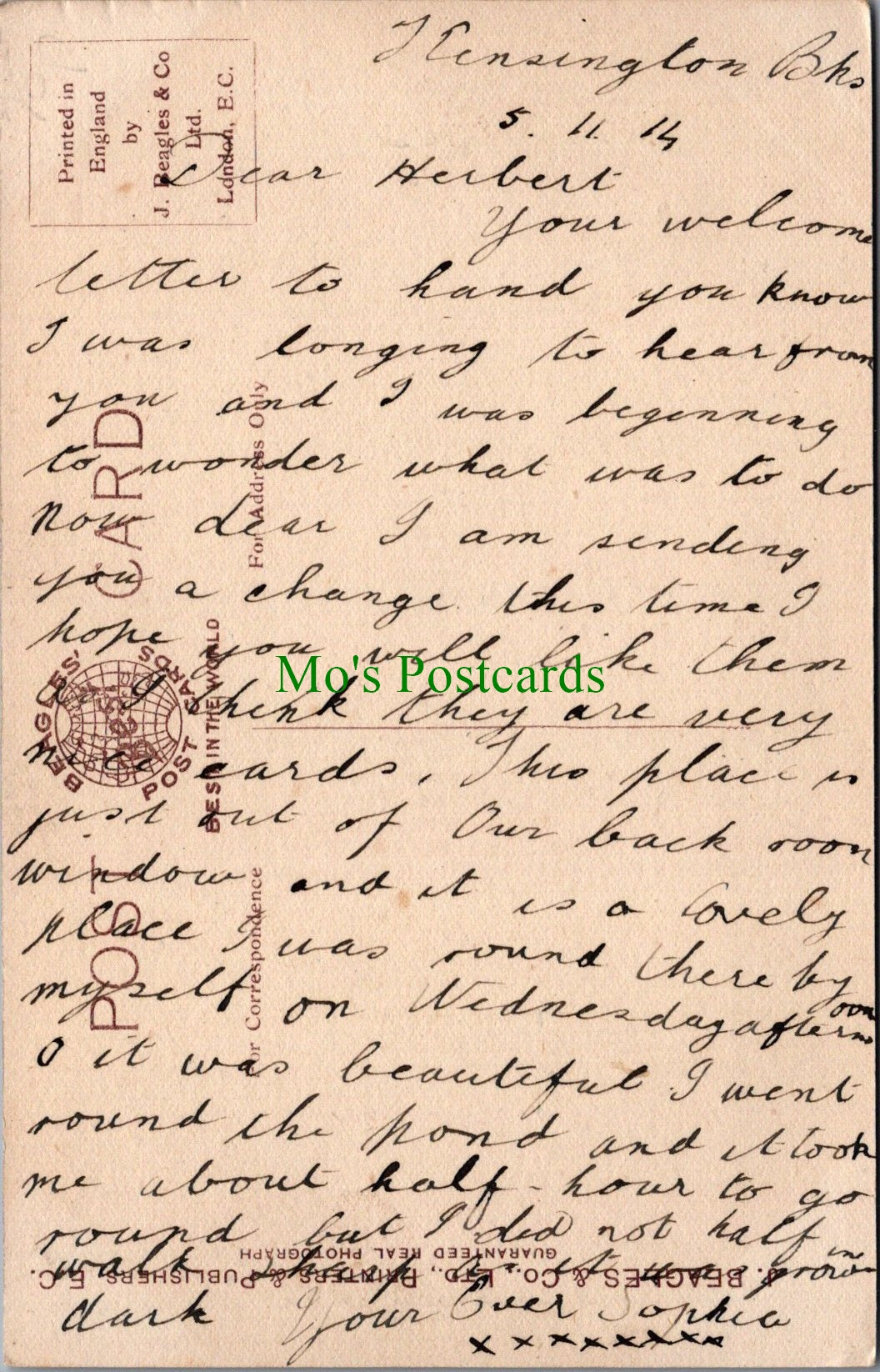 London Postcard - Kensington Palace  SW11129