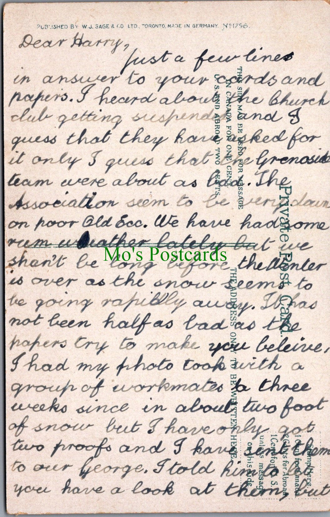 Canada Postcard - Steamer Toronto  SW11137