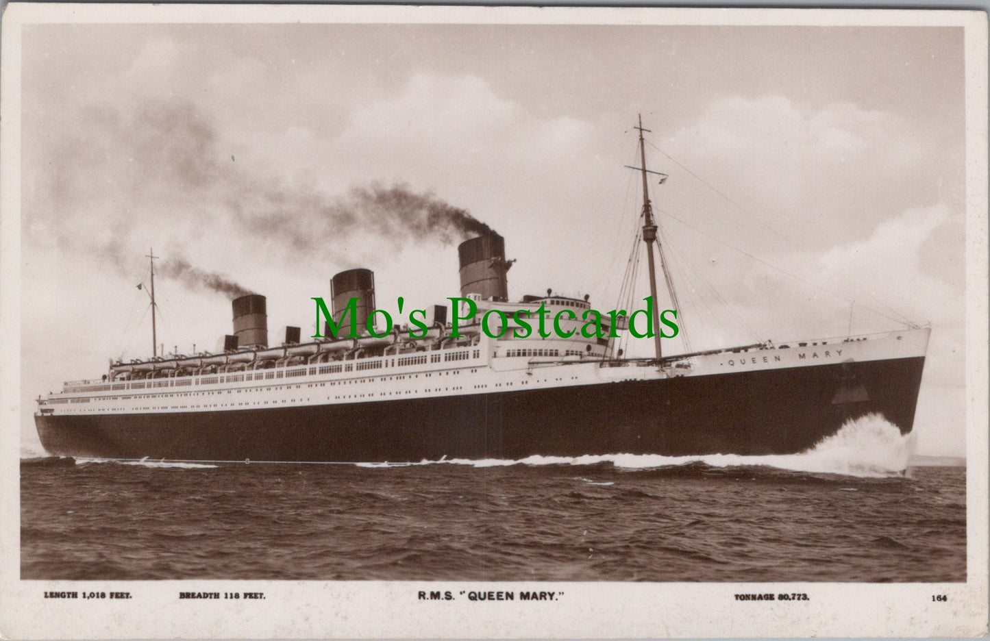 Shipping Postcard - R.M.S."Queen Mary, Ocean Liner  SW11207