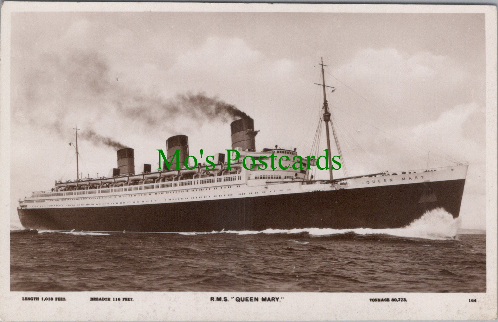 Shipping Postcard - R.M.S."Queen Mary, Ocean Liner  SW11207