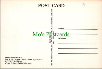 Aviation Postcard - Inter European Aeroplane SW12810