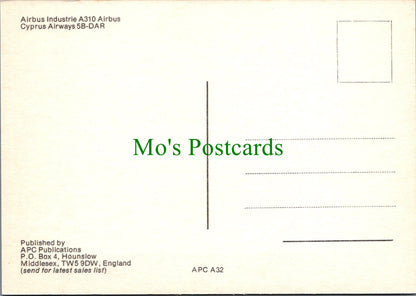 Aviation Postcard - Cyprus Airways Airbus Aeroplane SW12812