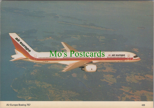 Aviation Postcard - Air Europe Boeing 757 Aeroplane SW12813