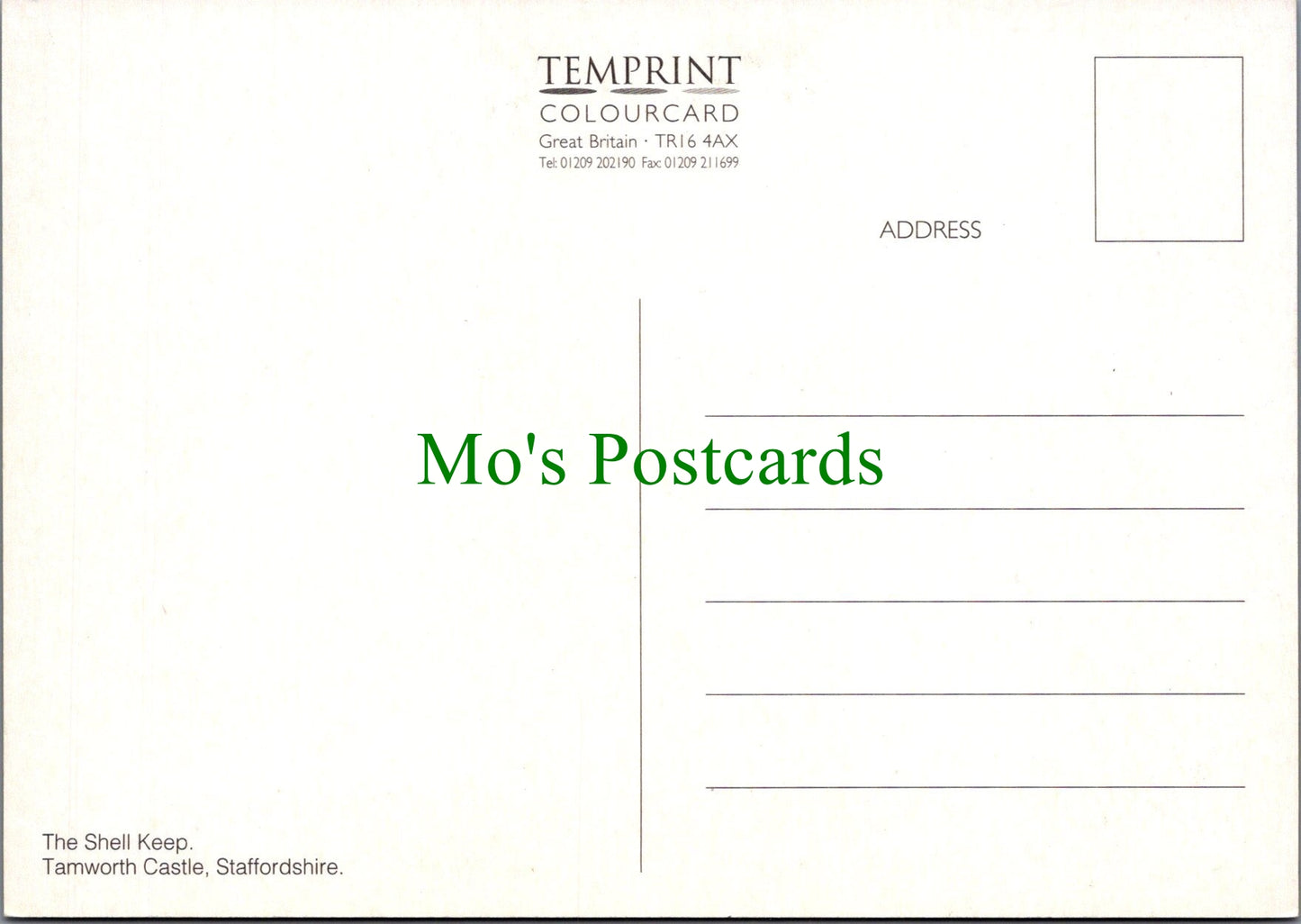 Staffordshire Postcard - The Shell Keep, Tamworth Castle  SW12844