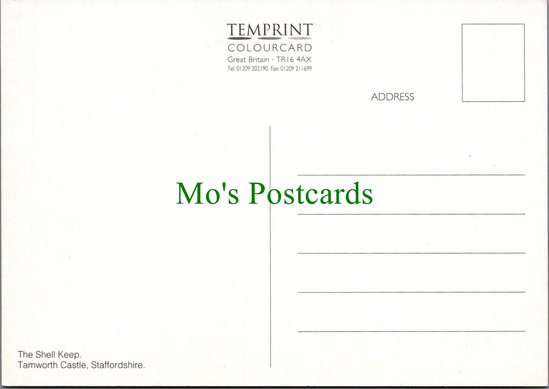 Staffordshire Postcard - The Shell Keep, Tamworth Castle  SW12844