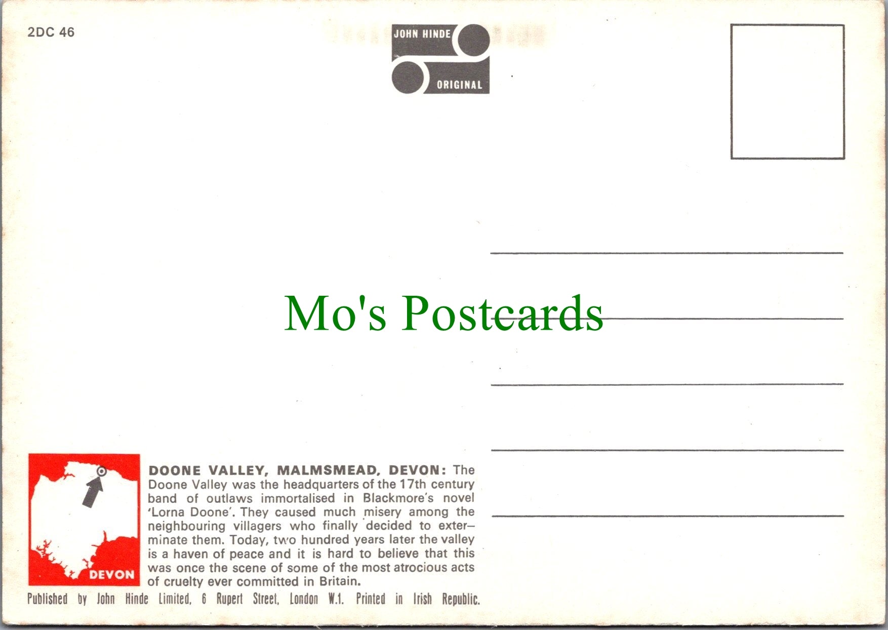 Devon Postcard - Doone Valley, Malmsmead SW12860