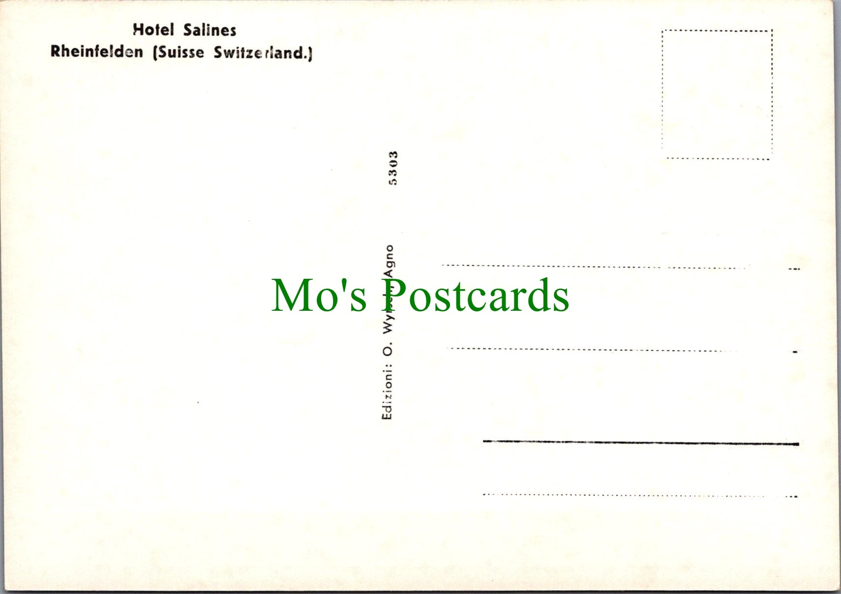 Switzerland Postcard - Hotel Salines, Rheinfelden    SW11435