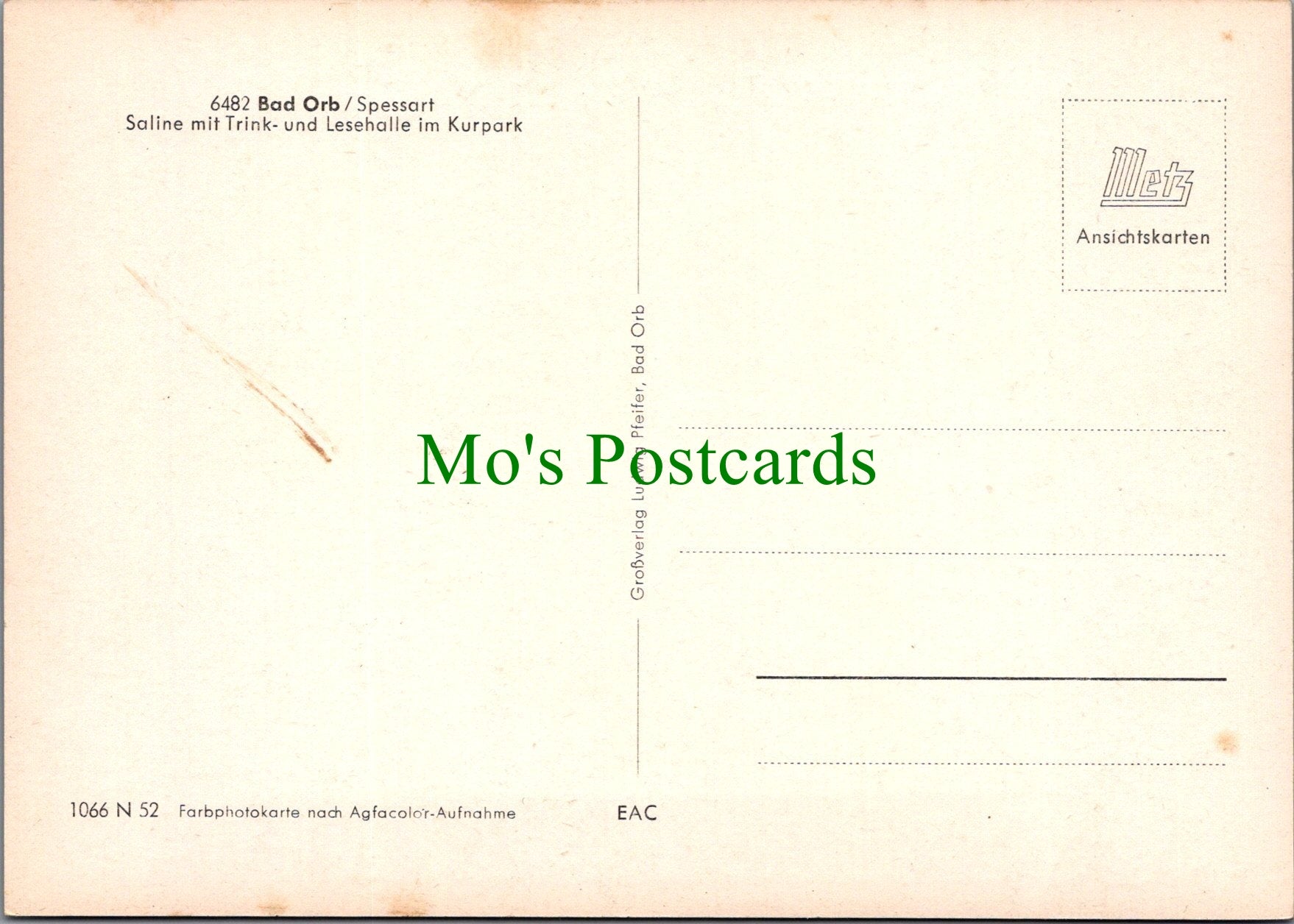 Germany Postcard - Bad Orb, Spessart Saline Mit Trink.... SW11442