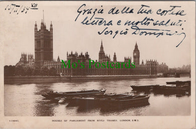 London Postcard - Houses of Parliament From River Thames  DC2537
