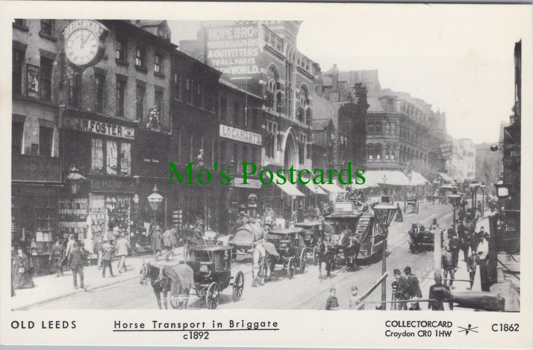 Yorkshire Postcard - Old Leeds, Horse Transport in Briggate c1892 -  SW11710