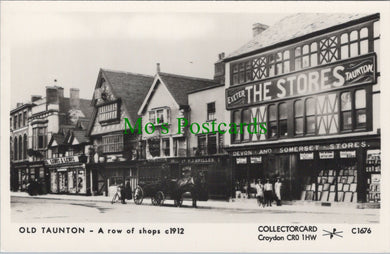 Somerset Postcard - Old Taunton, A Row of Shops c1912 - SW11715