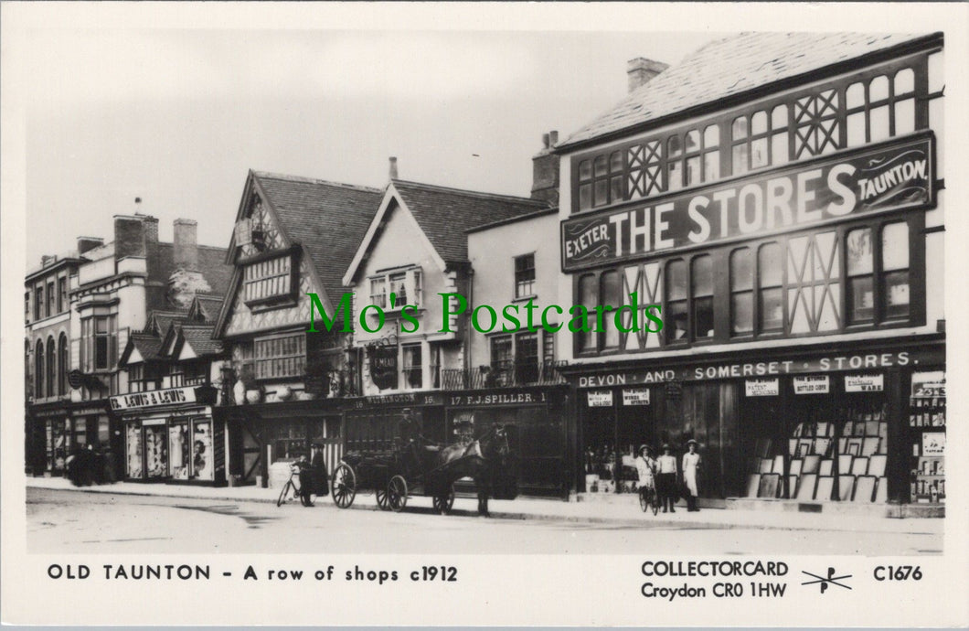 Somerset Postcard - Old Taunton, A Row of Shops c1912 - SW11715
