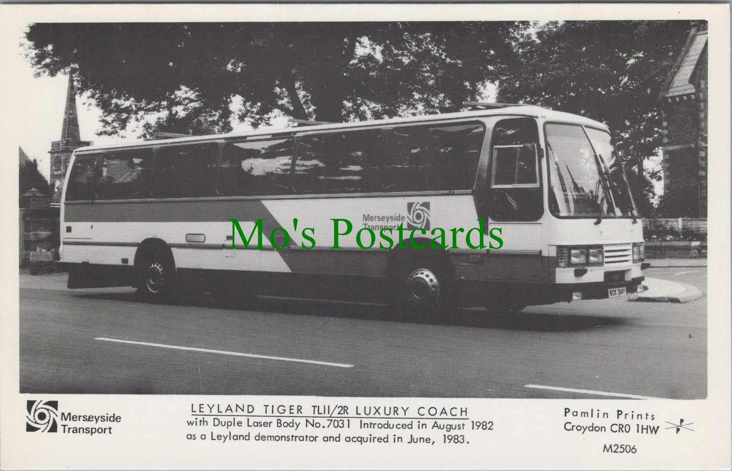 Merseyside Transport Postcard - Leyland Tiger TLII/2R Luxury Coach  SW11731