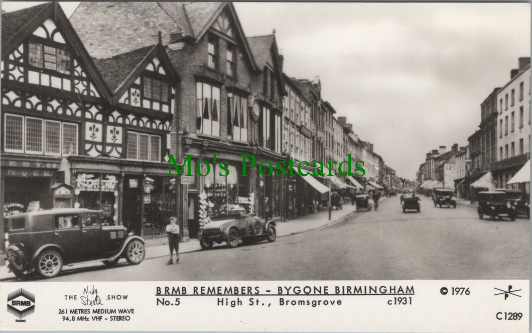 Warwickshire Postcard - Bygone Birmingham - High Street, Bromsgrove SW11699