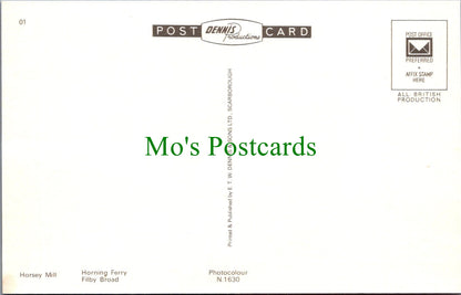 Norfolk Postcard - Norfolk Broads, Horsey Mill, Filby Broad, Horning Ferry SW11622